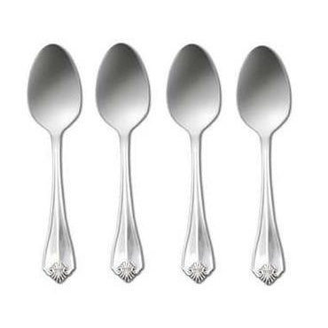 Oneida King James Silverplate Set of 4 Dinner Spoons / Oval Bowl Soup Spoons 6 7/8"